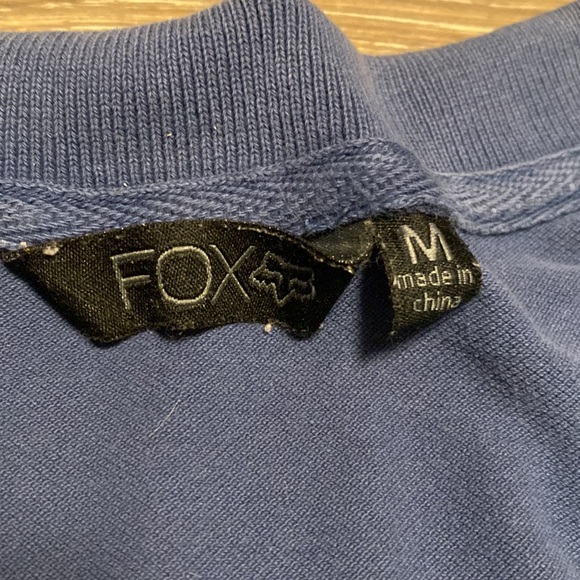 Vintage Fox Racing Short Sleeve Polo in Blue with Silver Graphics Size Medium - Picture 3 of 12